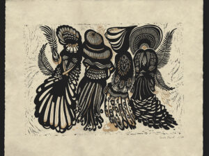 Linogravure Quatre Soeurs