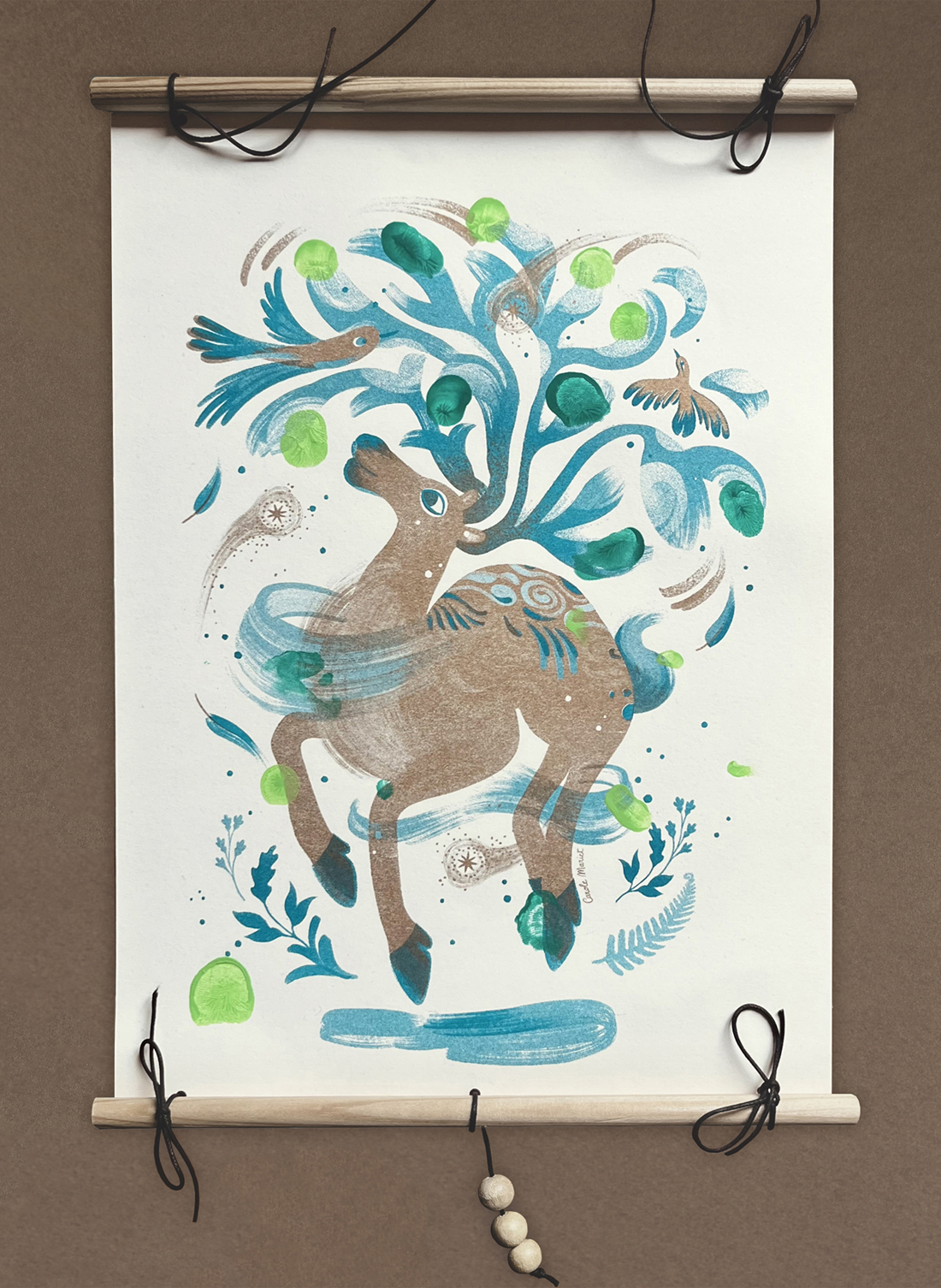 Kit créatif petite enfance affiche à personnaliser animal cerf