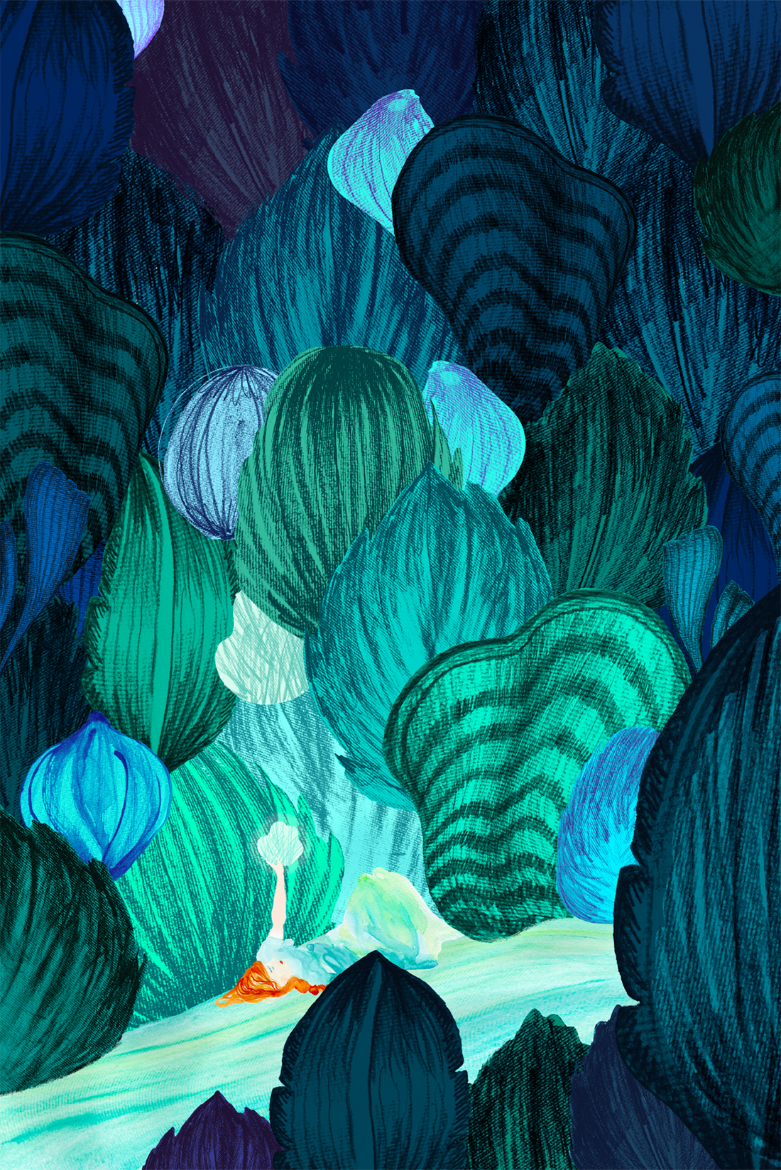 Illustration bleue Rivière 