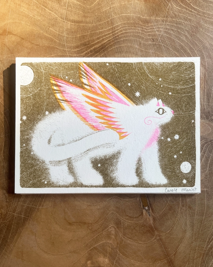 Risographie Chat des Neiges