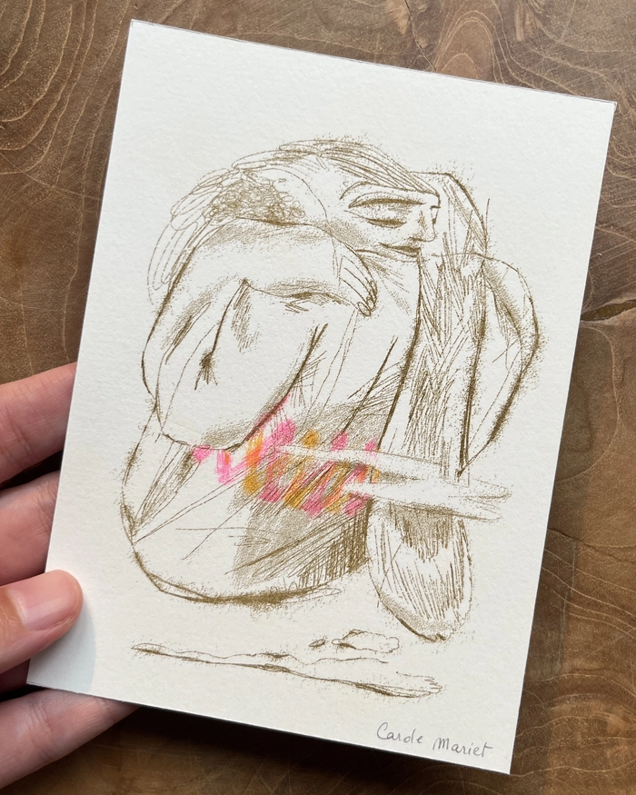 Carte câlin risographie