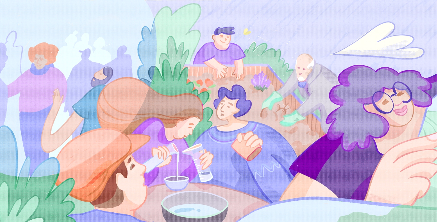 Bannière illustrée Semeurs de Santé Gauche