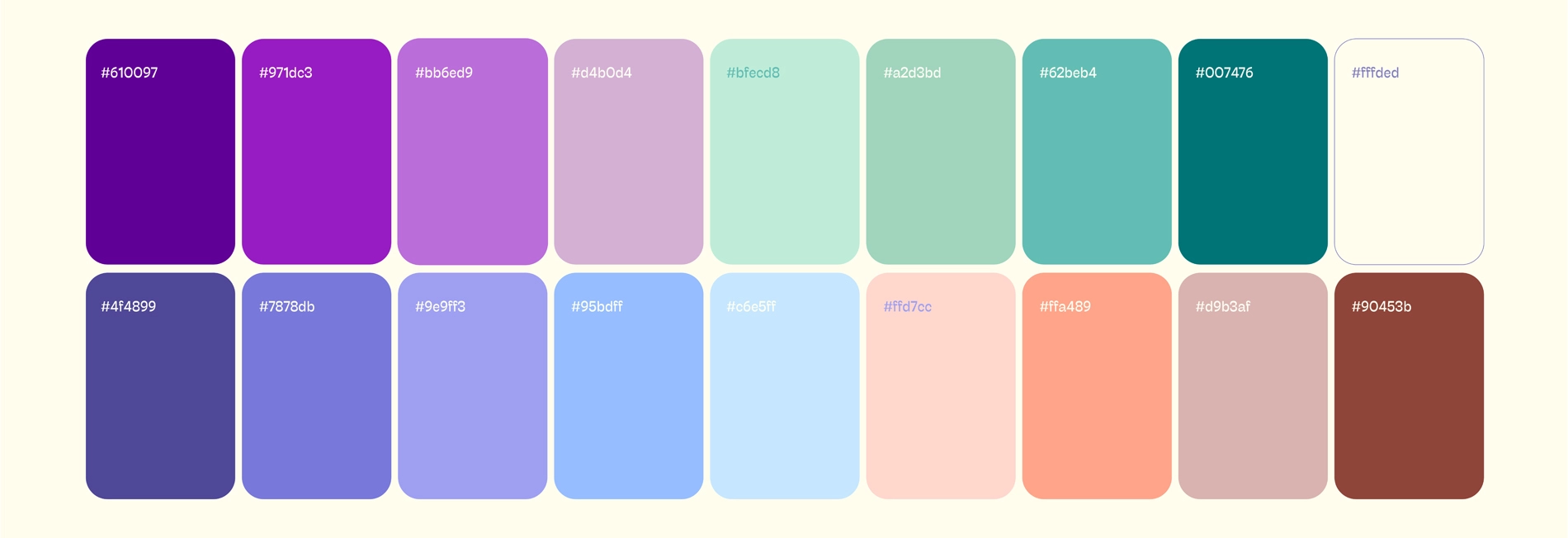 Gamme colorée étendue