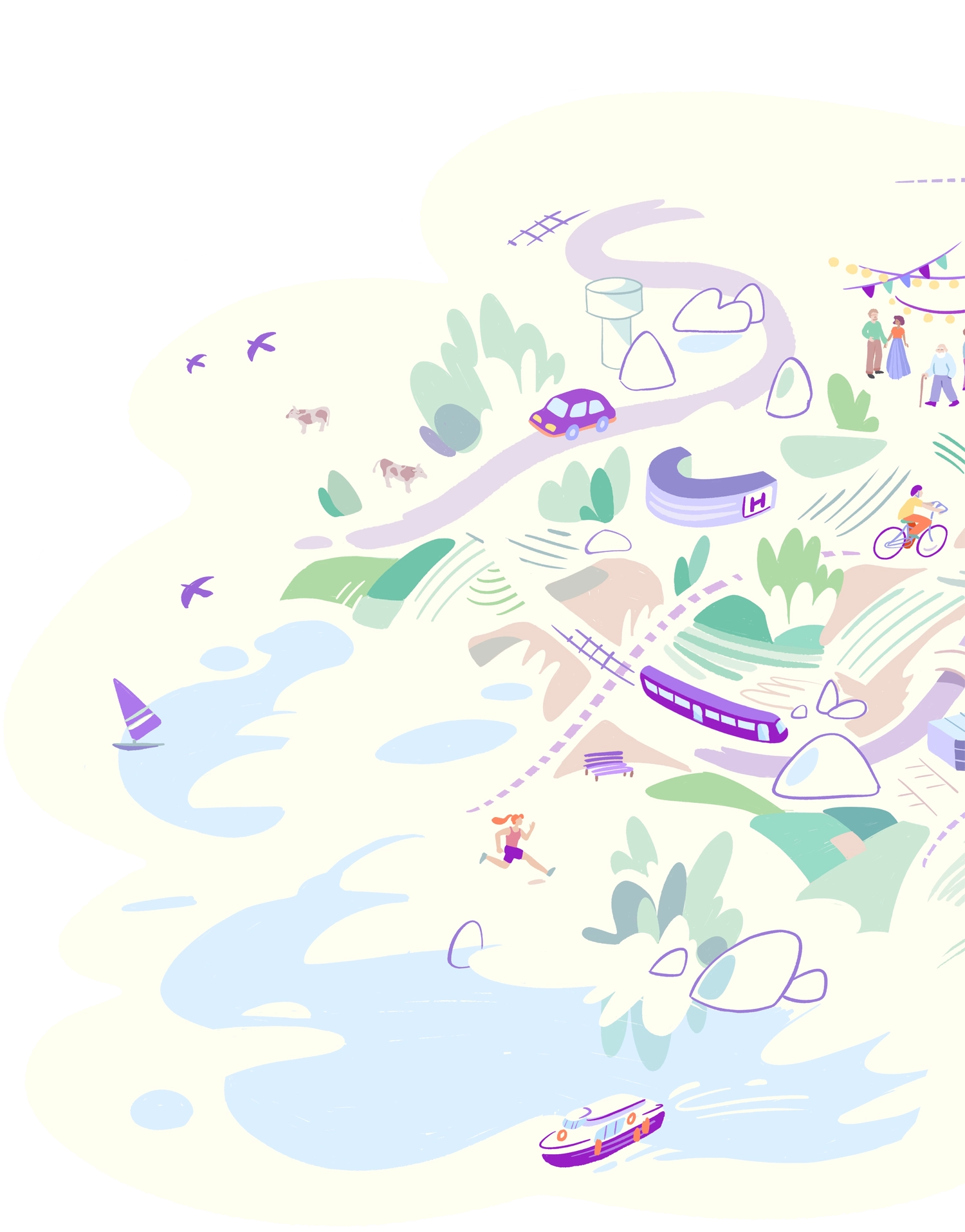 Carte illustrée bord de mer déterminants de santé 1