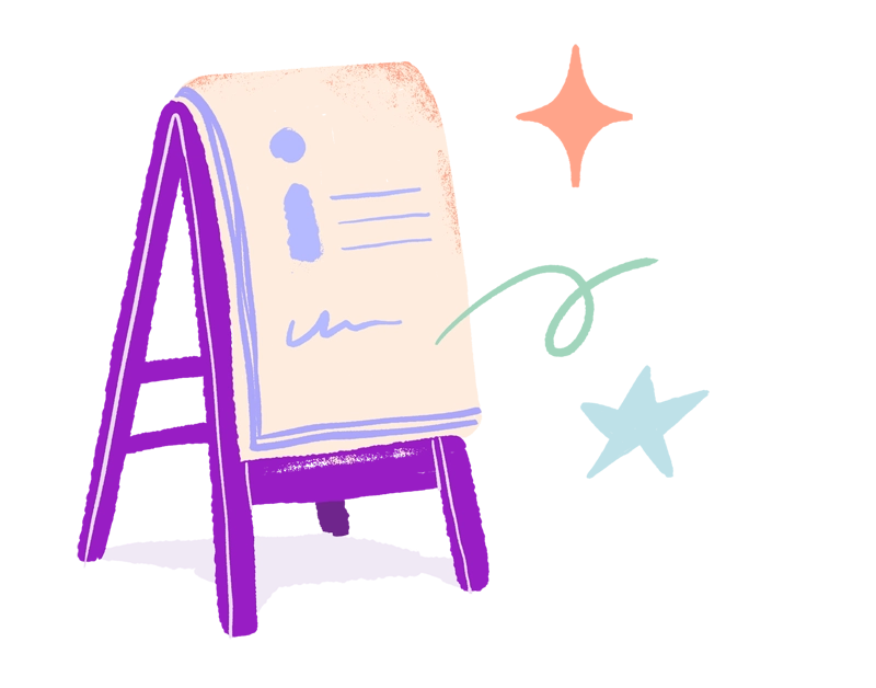 Réunion informations illustration tableau à feuilles