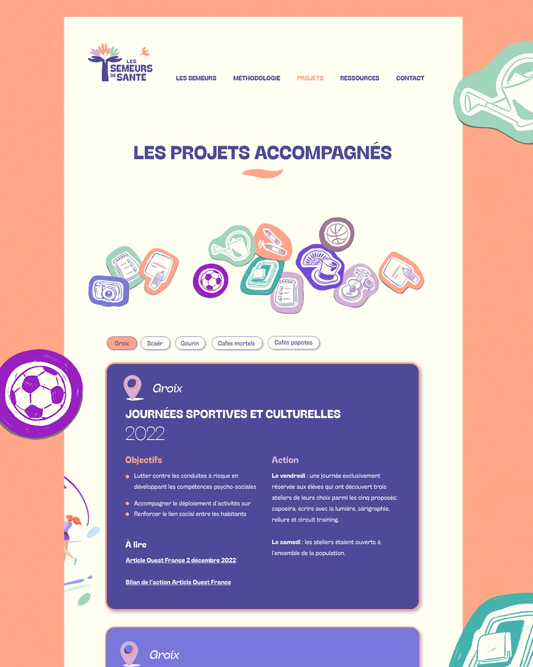 Semeurs de santé aperçu site page Projets