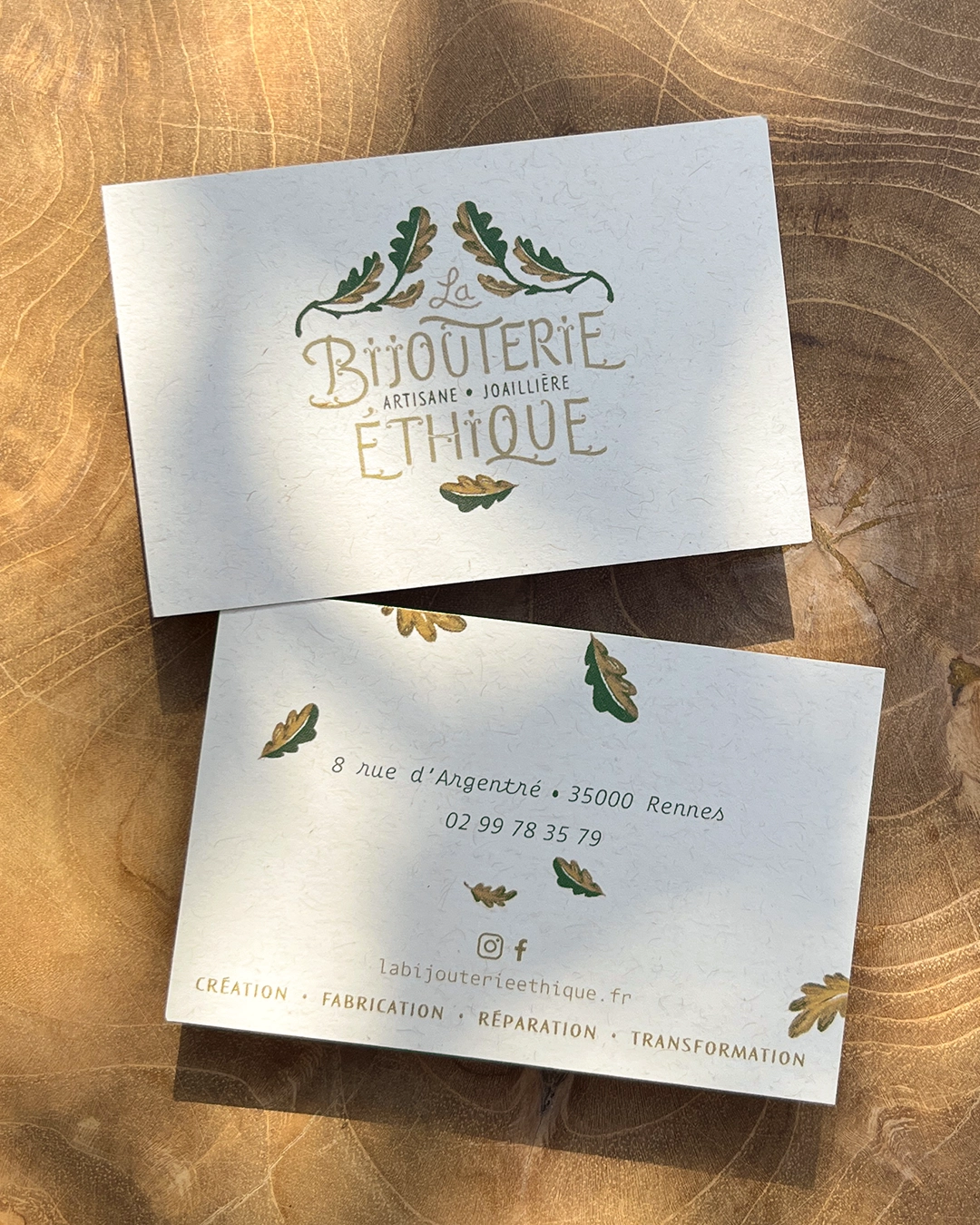 Carte de visite La Bijouterie Ethique